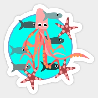 Octopus, in his element Sticker